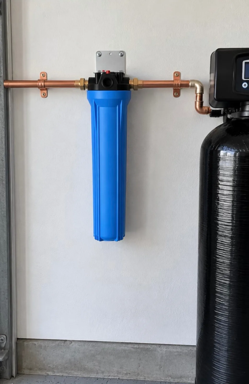 Whole-home sediment pre-filter installed on the main line