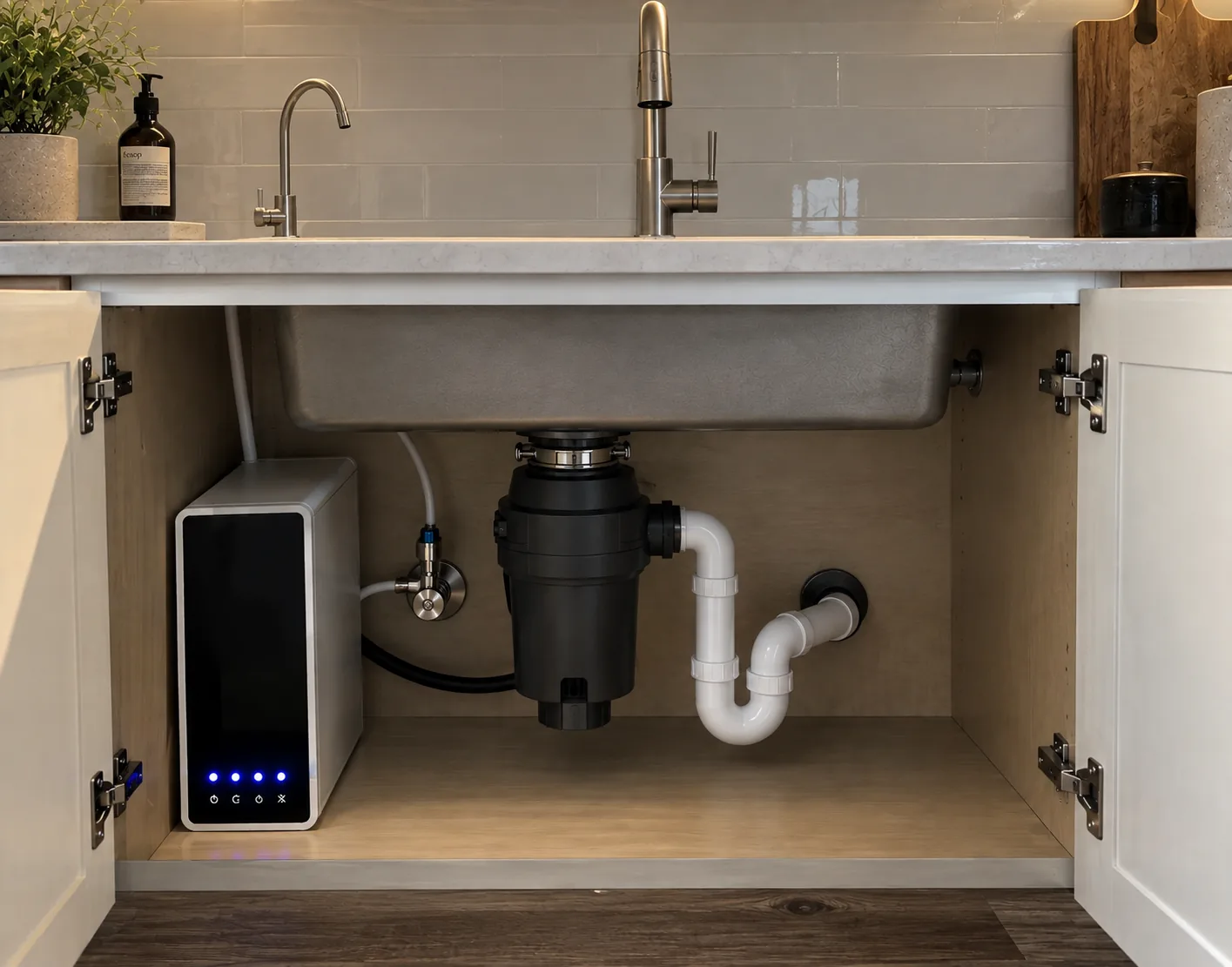 Upright tankless under-sink reverse osmosis system